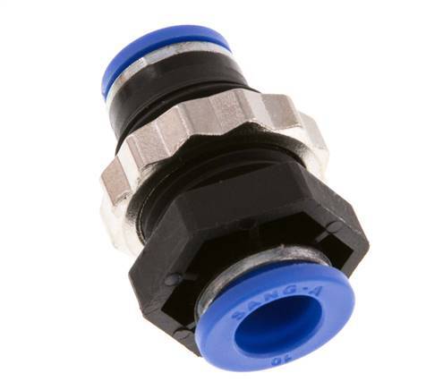 10mm Push-in Fitting PA 66 NBR Bulkhead [2 Pieces]