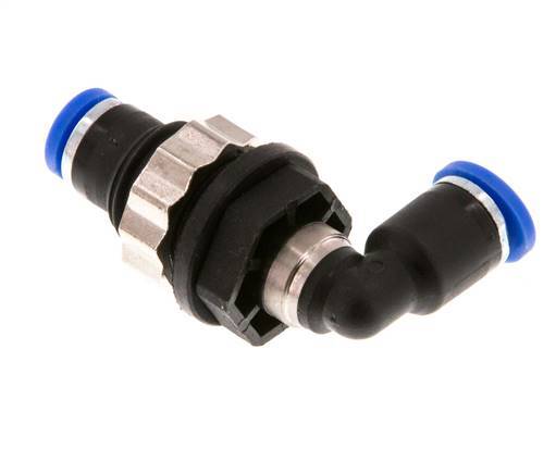 4mm 90deg Elbow Push-in Fitting PA 66 NBR Bulkhead [2 Pieces]