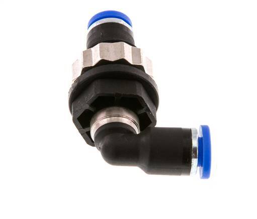 4mm 90deg Elbow Push-in Fitting PA 66 NBR Bulkhead [2 Pieces]
