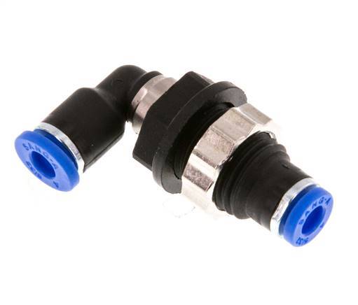 4mm 90deg Elbow Push-in Fitting PA 66 NBR Bulkhead [2 Pieces]