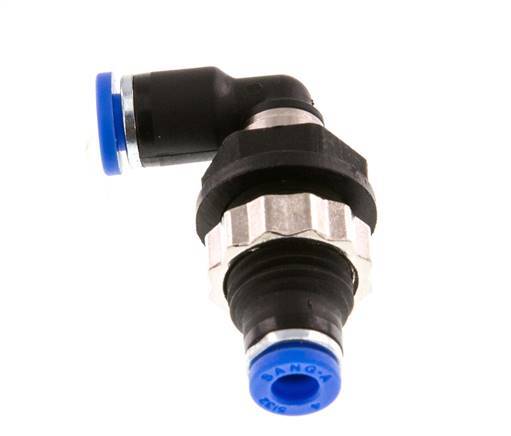 4mm 90deg Elbow Push-in Fitting PA 66 NBR Bulkhead [2 Pieces]