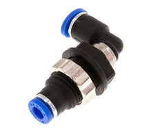 4mm 90deg Elbow Push-in Fitting PA 66 NBR Bulkhead [2 Pieces]