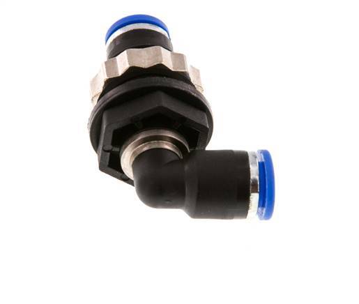 6mm 90deg Elbow Push-in Fitting PA 66 NBR Bulkhead [2 Pieces]