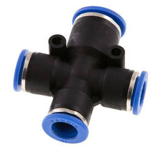 10mm x 12mm Cross Push-in Fitting PA 66 NBR 3 Outlets