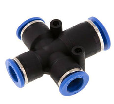 10mm x 12mm Cross Push-in Fitting PA 66 NBR 3 Outlets