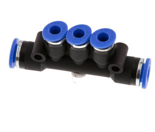 4mm x 6mm 3-way Manifold Push-in Fitting Brass/PA 66 NBR [2 Pieces]