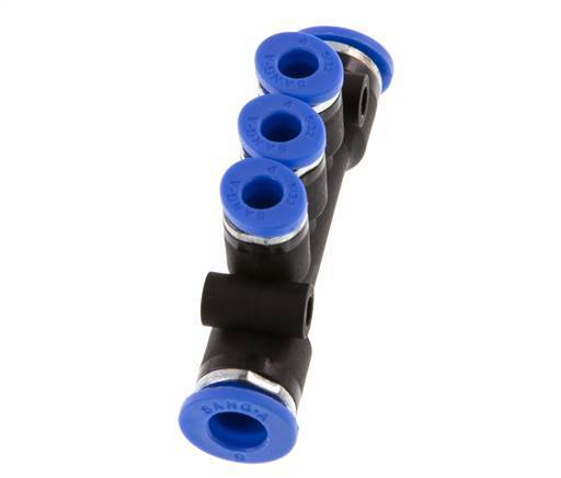 4mm x 6mm 3-way Manifold Push-in Fitting Brass/PA 66 NBR [2 Pieces]