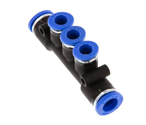 6mm x 8mm 3-way Manifold Push-in Fitting Brass/PA 66 NBR
