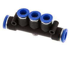 8mm x 10mm 3-way Manifold Push-in Fitting Brass/PA 66 NBR