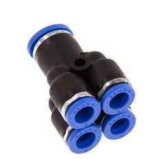 6mm x 8mm 4-way Y Manifold Push-in Fitting Brass/PA 66 NBR