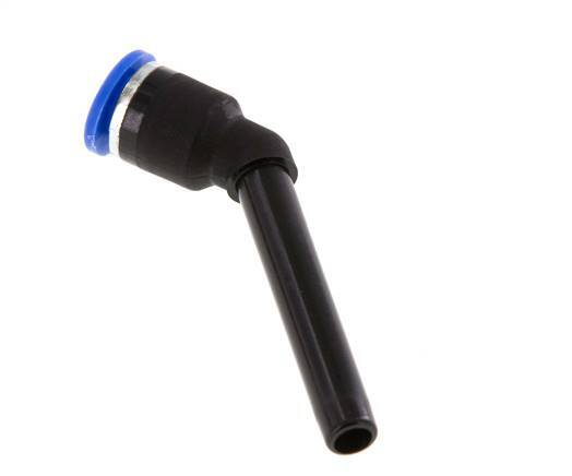 6mm x 6mm 45deg Elbow Push-in Fitting with Plug-in PA 66 NBR Long Sleeve [2 Pieces]