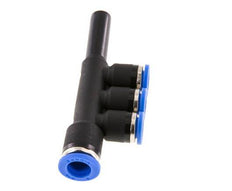 6mm x 8mm x 8mm 3-way Manifold Push-in Fitting with Plug-in Brass/PA 66 NBR