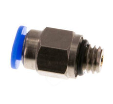 3mm x M 6 Push-in Fitting with Male Threads Brass/POM NBR Compact Design [2 Pieces]