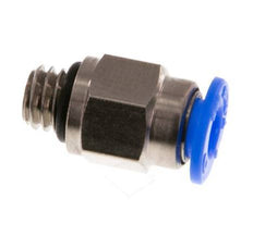 4mm x M 6 Push-in Fitting with Male Threads Brass/POM NBR Compact Design [2 Pieces]