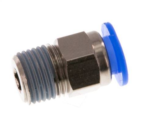6mm x R1/8'' Push-in Fitting with Male Threads Brass/POM NBR Compact Design [5 Pieces]