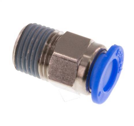 6mm x R1/8'' Push-in Fitting with Male Threads Brass/POM NBR Compact Design [5 Pieces]