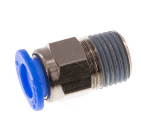 6mm x R1/8'' Push-in Fitting with Male Threads Brass/POM NBR Compact Design [5 Pieces]