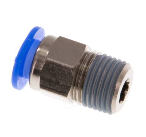6mm x R1/8'' Push-in Fitting with Male Threads Brass/POM NBR Compact Design [5 Pieces]
