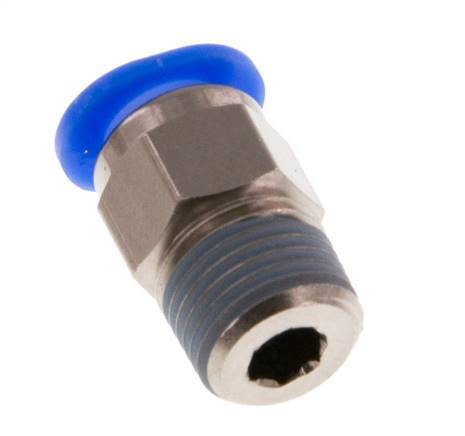 6mm x R1/8'' Push-in Fitting with Male Threads Brass/POM NBR Compact Design [5 Pieces]