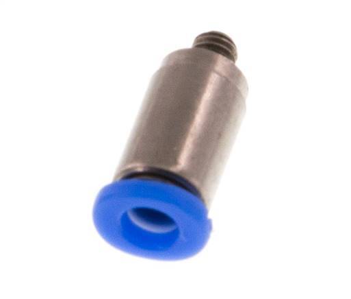 3mm x M 3 Push-in Fitting with Male Threads Steel/POM NBR Inner Hexagon Compact Design [2 Pieces]