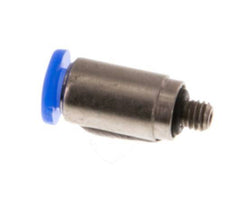 3mm x M 3 Push-in Fitting with Male Threads Steel/POM NBR Inner Hexagon Compact Design [2 Pieces]