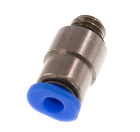 3mm x M 6 Push-in Fitting with Male Threads Brass/POM NBR Inner Hexagon Compact Design [2 Pieces]
