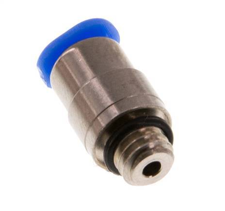 3mm x M 6 Push-in Fitting with Male Threads Brass/POM NBR Inner Hexagon Compact Design [2 Pieces]