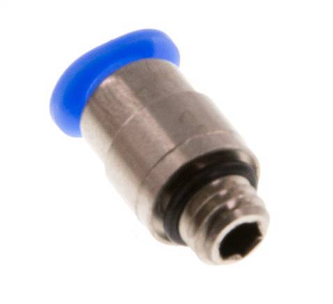 4mm x M 6 Push-in Fitting with Male Threads Brass/POM NBR Inner Hexagon Compact Design [2 Pieces]