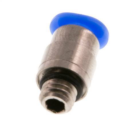 4mm x M 6 Push-in Fitting with Male Threads Brass/POM NBR Inner Hexagon Compact Design [2 Pieces]
