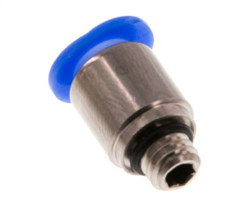 6mm x M 6 Push-in Fitting with Male Threads Brass/POM NBR Inner Hexagon Compact Design [2 Pieces]