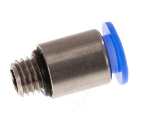 6mm x M 7 Push-in Fitting with Male Threads Brass/POM NBR Inner Hexagon Compact Design [5 Pieces]