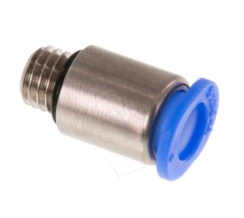 6mm x M 7 Push-in Fitting with Male Threads Brass/POM NBR Inner Hexagon Compact Design [5 Pieces]