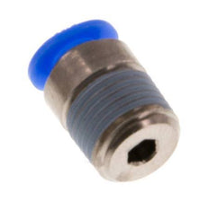 4mm x R1/8'' Push-in Fitting with Male Threads Brass/POM NBR Inner Hexagon Compact Design [5 Pieces]