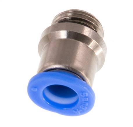 6mm x G1/8'' Push-in Fitting with Male Threads Brass/POM NBR Inner Hexagon Compact Design [5 Pieces]