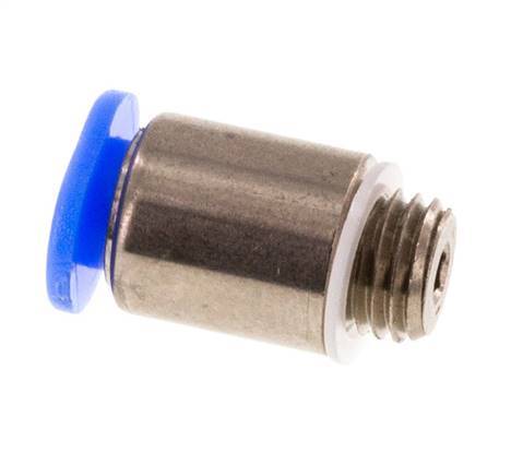 3mm x M 6 x 0.75 Push-in Fitting with Male Threads Brass/POM NBR Inner Hexagon Compact Design [5 Pieces]