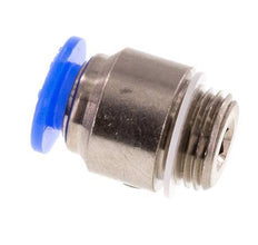 4mm x M 8 x 0.75 Push-in Fitting with Male Threads Brass/POM NBR Inner Hexagon Compact Design [5 Pieces]