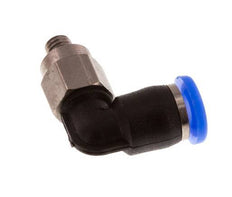 3mm x M 3 90deg Elbow Push-in Fitting with Male Threads Steel/PBT NBR Short Sleeve Rotatable Compact Design [2 Pieces]
