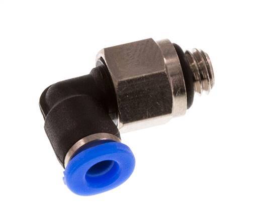 3mm x M 5 90deg Elbow Push-in Fitting with Male Threads Brass/PBT NBR Short Sleeve Rotatable Compact Design [2 Pieces]