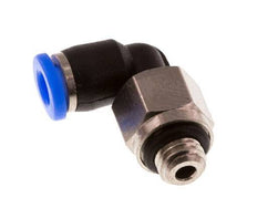 3mm x M 5 90deg Elbow Push-in Fitting with Male Threads Brass/PBT NBR Short Sleeve Rotatable Compact Design [2 Pieces]
