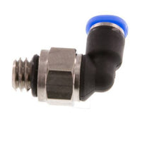 3mm x M 6 90deg Elbow Push-in Fitting with Male Threads Brass/PBT NBR Short Sleeve Rotatable Compact Design [2 Pieces]