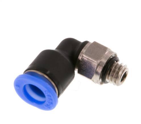 6mm x M 6 90deg Elbow Push-in Fitting with Male Threads Brass/PBT NBR Short Sleeve Rotatable Compact Design [2 Pieces]