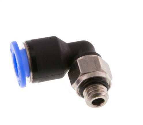 6mm x M 6 90deg Elbow Push-in Fitting with Male Threads Brass/PBT NBR Short Sleeve Rotatable Compact Design [2 Pieces]