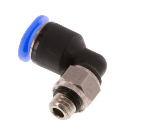 6mm x M 6 90deg Elbow Push-in Fitting with Male Threads Brass/PBT NBR Short Sleeve Rotatable Compact Design [2 Pieces]