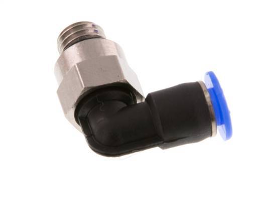 4mm x M 7 90deg Elbow Push-in Fitting with Male Threads Brass/PBT NBR Short Sleeve Rotatable Compact Design [2 Pieces]