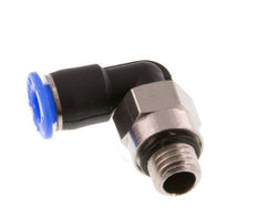 4mm x M 7 90deg Elbow Push-in Fitting with Male Threads Brass/PBT NBR Short Sleeve Rotatable Compact Design [2 Pieces]