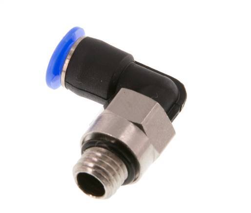 4mm x M 7 90deg Elbow Push-in Fitting with Male Threads Brass/PBT NBR Short Sleeve Rotatable Compact Design [2 Pieces]