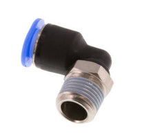 6mm x R1/8'' 90deg Elbow Push-in Fitting with Male Threads Brass/PBT NBR Short Sleeve Rotatable Compact Design [2 Pieces]