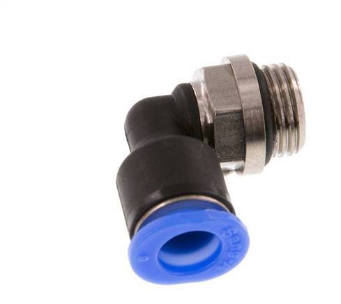 6mm x G1/8'' 90deg Elbow Push-in Fitting with Male Threads Brass/PBT NBR Short Sleeve Rotatable Compact Design [2 Pieces]