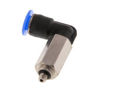 4mm x M 3 90deg Elbow Push-in Fitting with Male Threads Steel/PBT NBR Long Sleeve Rotatable Compact Design