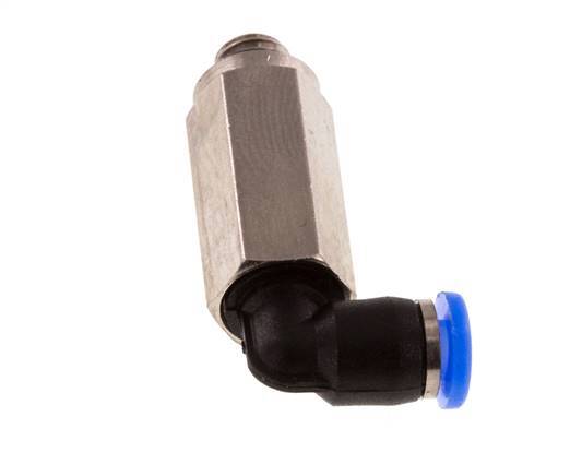3mm x M 5 90deg Elbow Push-in Fitting with Male Threads Brass/PBT NBR Long Sleeve Rotatable Compact Design [2 Pieces]